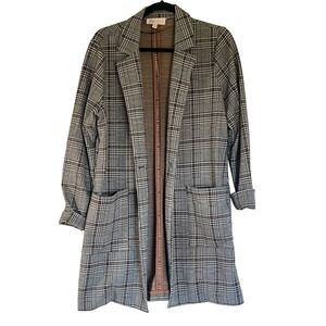 Philosophy Republic‎ Clothing Plaid Coatigan Open Front Pockets - Medium